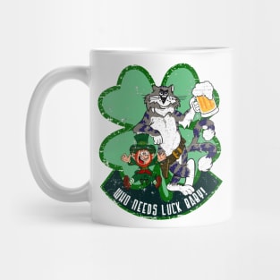 F-14 Tomcat - Who Needs Luck Baby! Mk2 - Grunge Style Mug